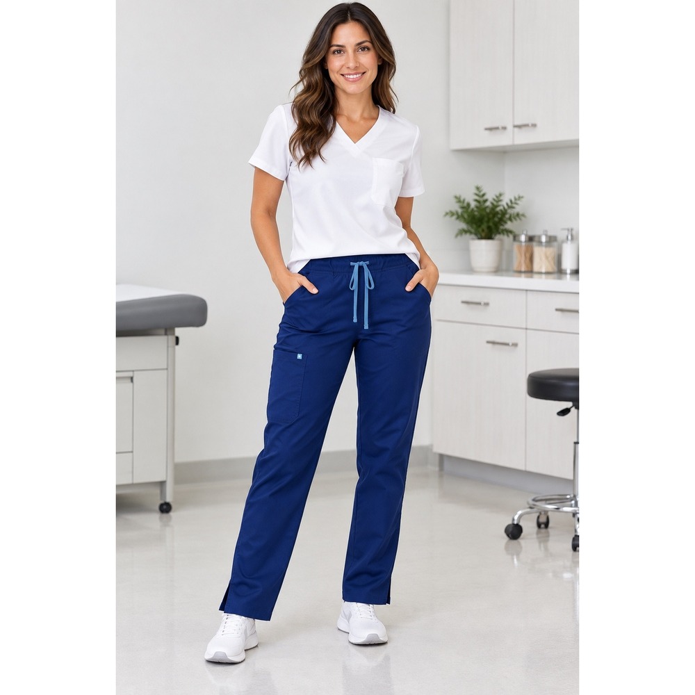 FIGS Navy Scrub Pants Size Medium Drawstring Cargo